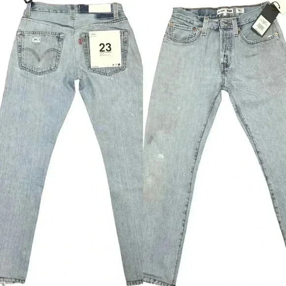 Re/Done Denim - Re/Done Reworked Levi’s Low Slung Straight in Light Indigo, size 23, NWT